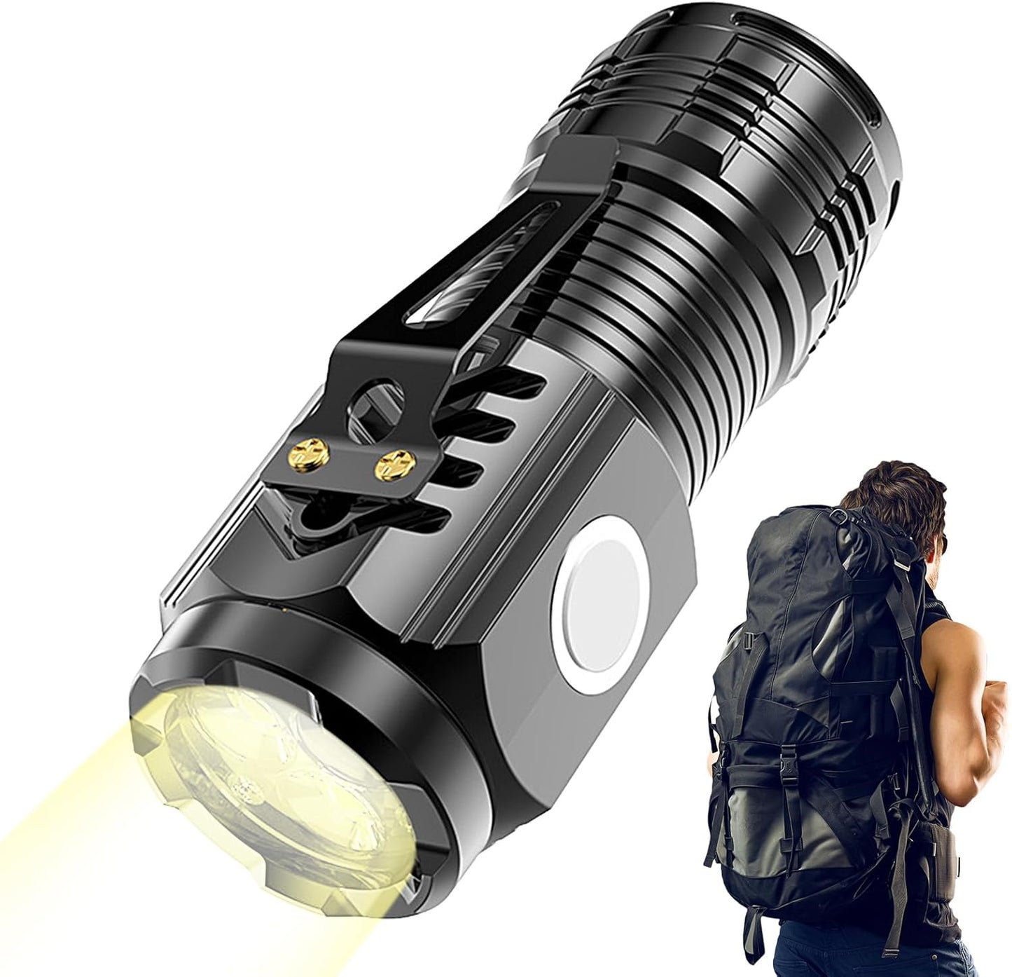 Ultra Bright Flashlight Portable Rechargeable LED Torch, Waterproof Pocket Torch for Outdoor