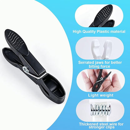 48Pack Black White Plastic Clothespins, Clothes Pins Heavy Duty Outdoor, Non-Slip Laundry Clips
