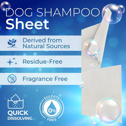 Activated Rinse-Off Dog Shampoo Sheets-Lick-Safe, Tear-Free, Travel-Friendly