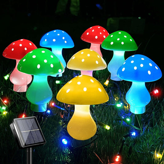 Outdoor Waterproof Solar-powered Mushroom-shaped Light for Courtyard Decoration