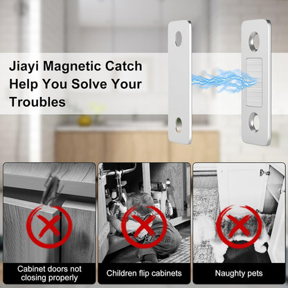10 Counts Cabinet Magnetic Catch without Punching, Versatile for Cabinets, Drawers & Windows