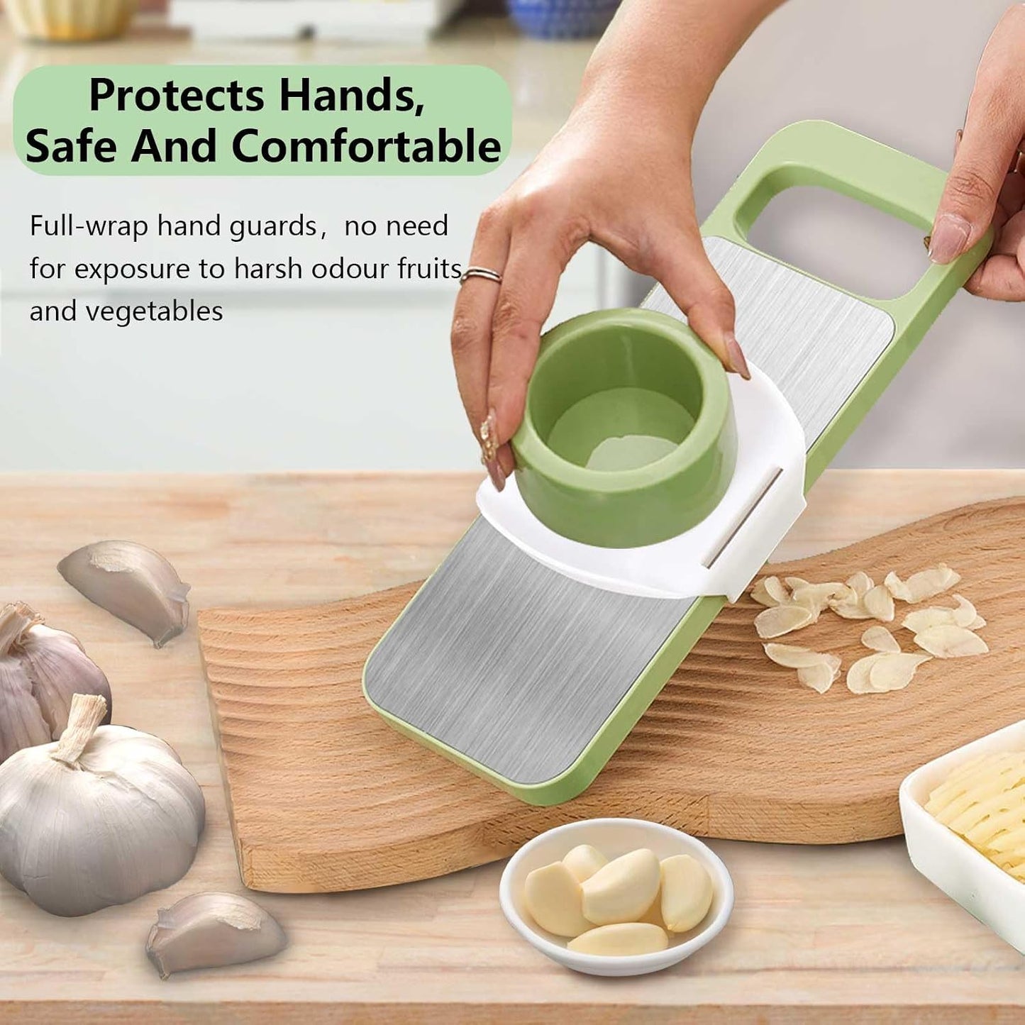 Mandoline Slicer for Kitchen, Multi Purpose Vegetable Slicer with Hand Guard