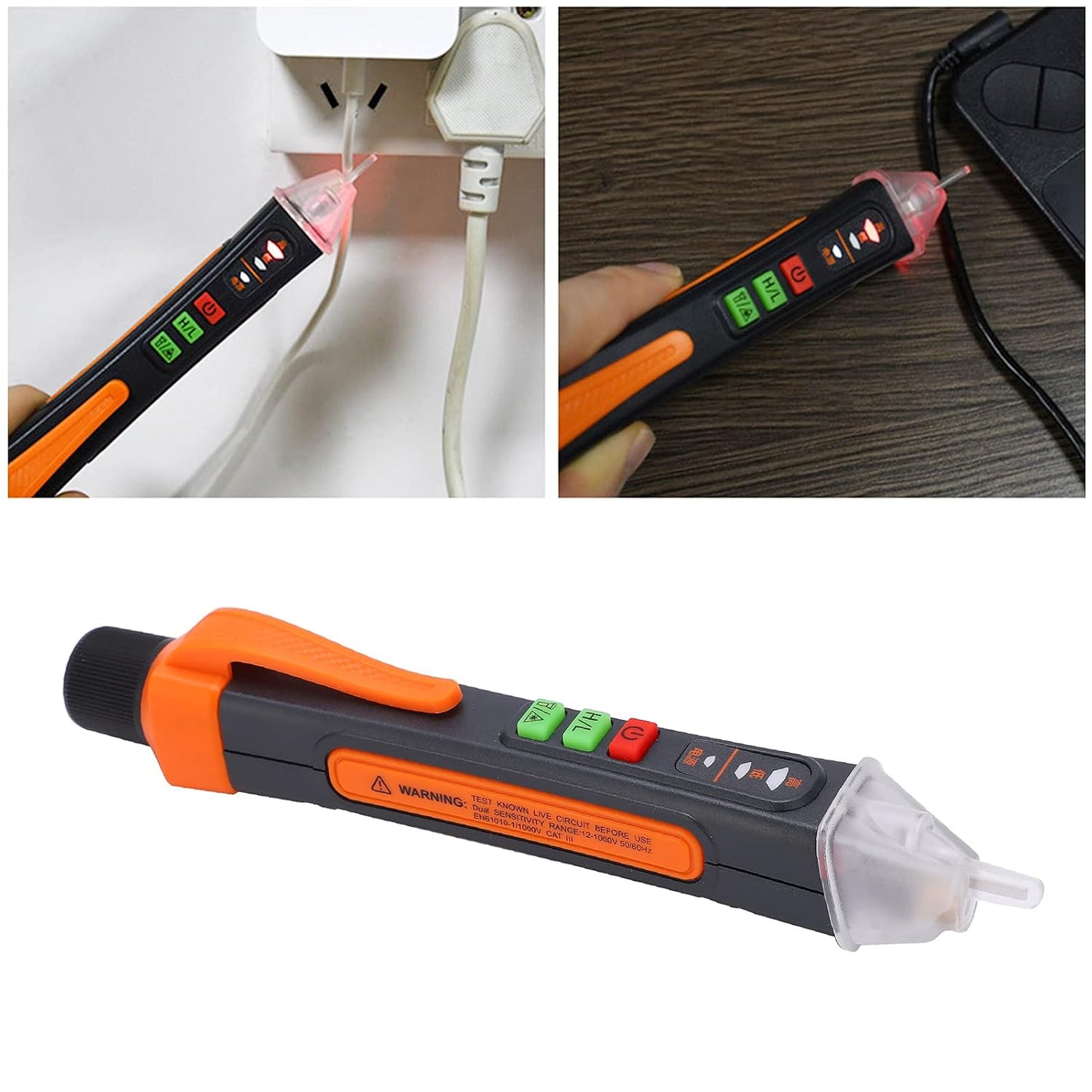 Voltage Tester, Live Wire Tester with Alarm and Flashlight, Non Contact Voltage Detector