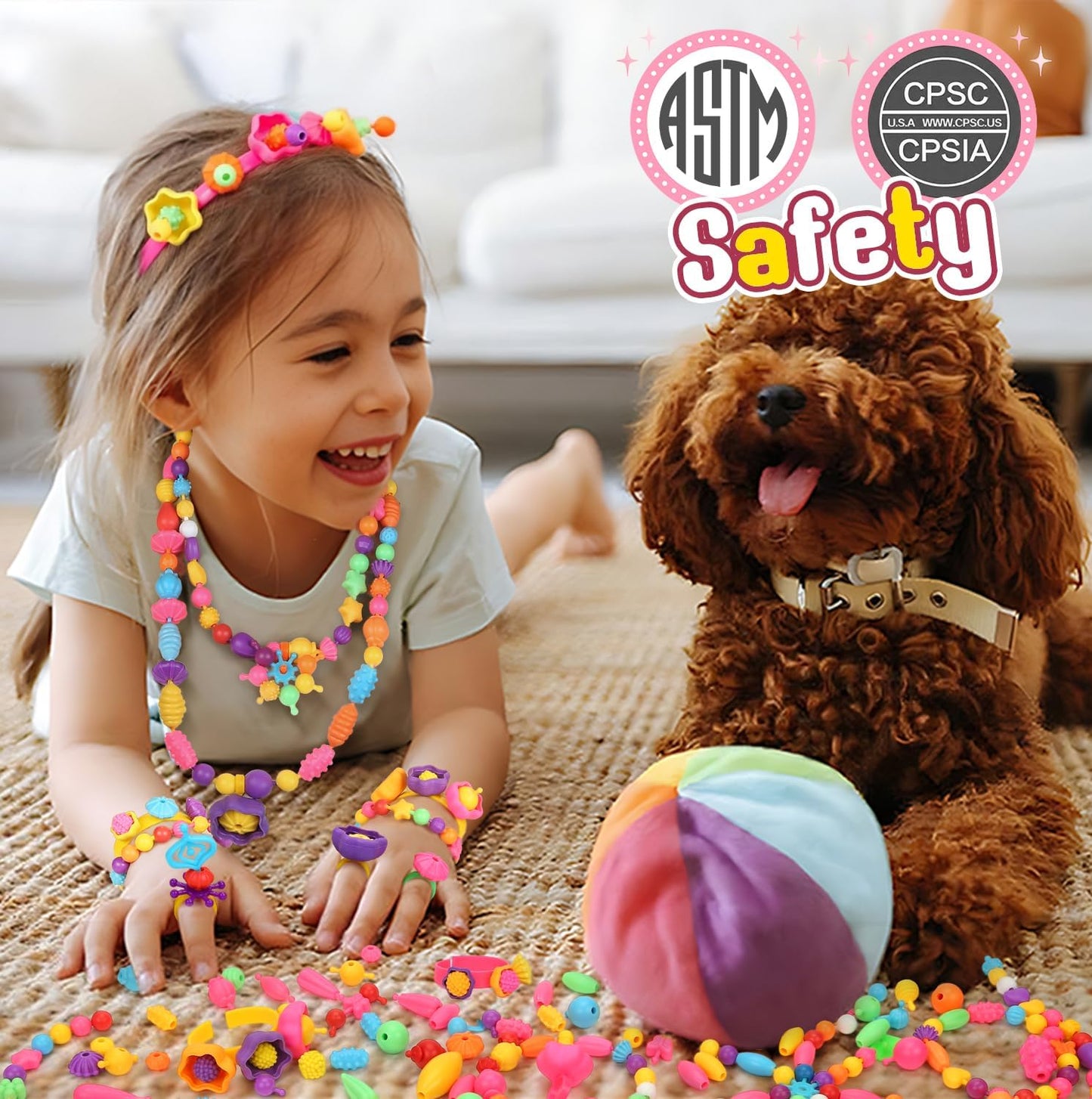 183Pcs Pop Beads, Jewelry Making Kits for Toddlers, Arts and Crafts Supplies for Kids Ages 4-8