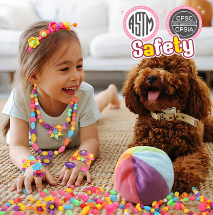 183Pcs Pop Beads, Jewelry Making Kits for Toddlers, Arts and Crafts Supplies for Kids Ages 4-8