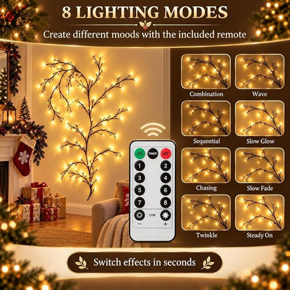 LED Tree Branch Lights for Wall 5.25 FT 72 LEDs Cherry Blossom Lights