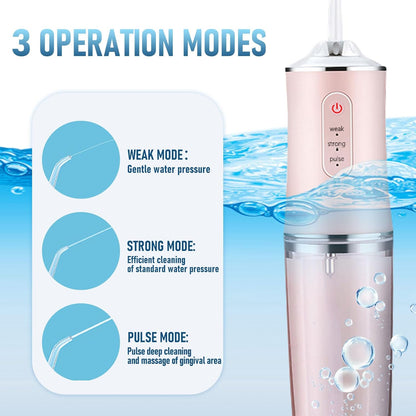 Electric Water Flosser Cordless for Teeth 3 Modes 4 Jet Tips Set