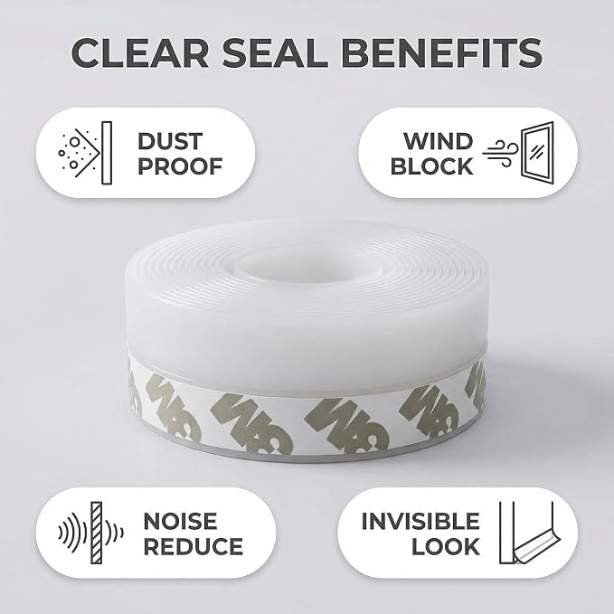 16.5FT Silicone Seal Strip, Weather Stripping for Door Window Draft Stopper 45MM