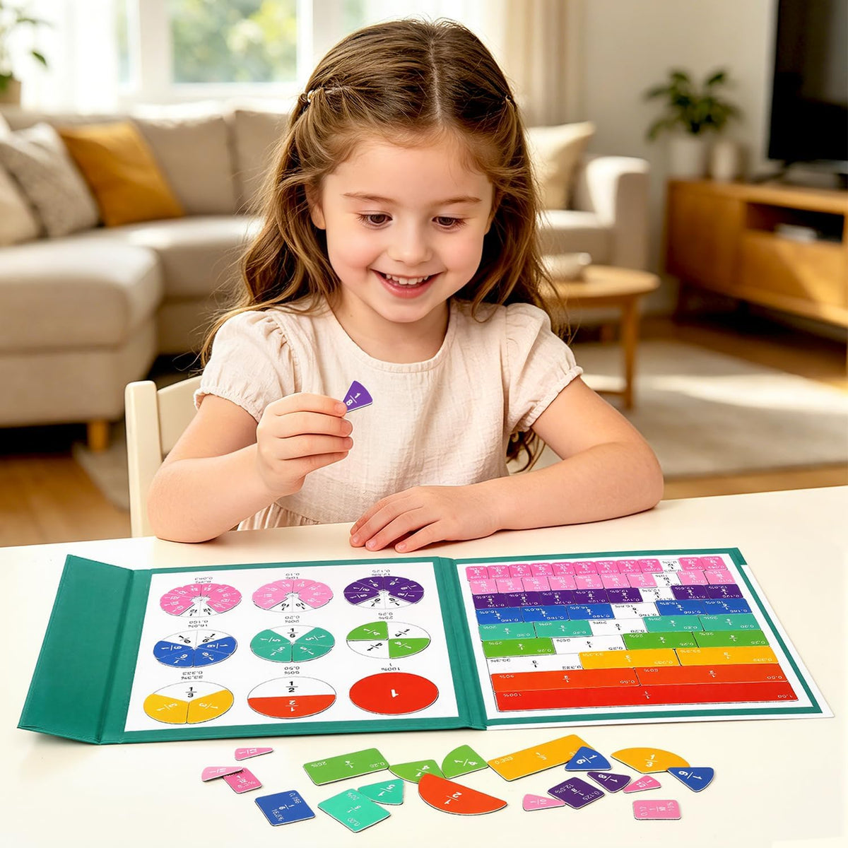 Magnetic Fraction Educational Puzzle, Magnetic Fraction Demonstration Book
