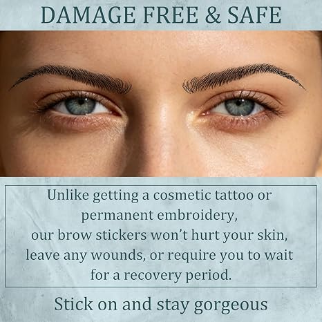 6 Sheets  Realistic Waterproof Eyebrow Tattoo Stickers 42Pairs