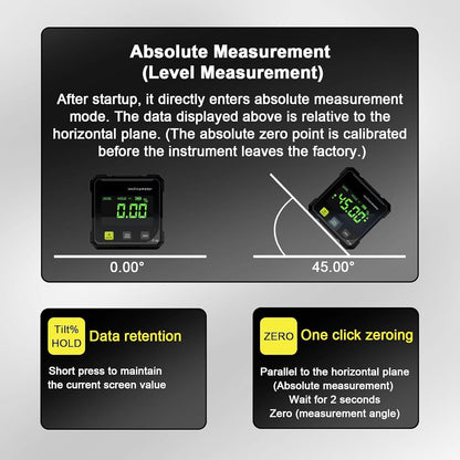Digital Laser Angle Finder Protractor Tool, 4×90° High Accuracy Measuring Tool