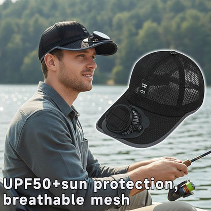 Solar Fan Hat for Women Men,USB Rechargeable Cooling Baseball Cap,Lightweight Balanced Sun Hat