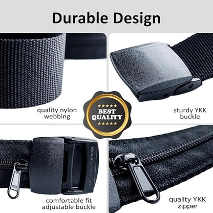 Money Belts for Travel for Men, Nylon Military Tactical Mens with Zinc Alloy Buckle, Security Money Belt
