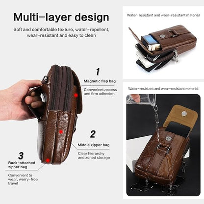 Small Crossbody Bags for Man, Mini Waist Packs Mobile Phone Wallet