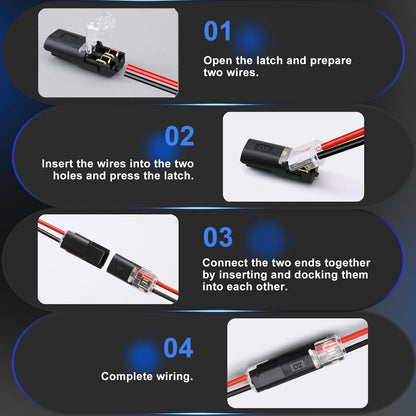 30PCS Double Wire Plug in Connector,Quick Disconnect Led Light Strip Connectors 2 Pin