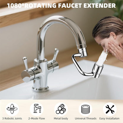 Universal Sink Faucet 1440° Rotatable Faucet Aerator Extension