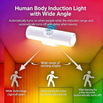 2 Pcs Smart LED Motion Sensor Night Light, Dimmable RGB Color