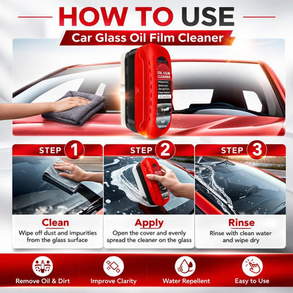Automotive Oil Film Cleaning Brush for Windshield Car Glass Oil Film Remover with Hydrophobic Coating