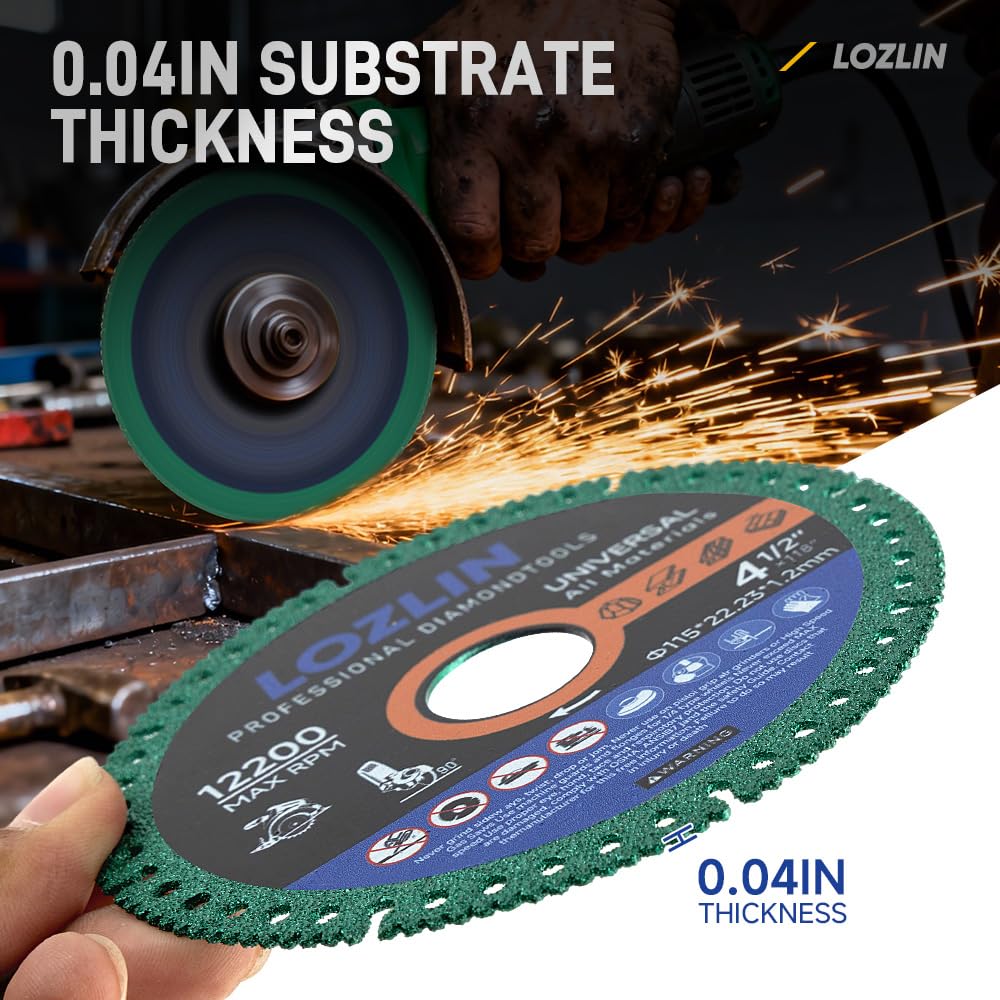 3Pcs Diamond Blade 22.23mm Arbor Cutting Disc,4.5 Inch Super Thin Angle Grinder Cut-Off Wheel