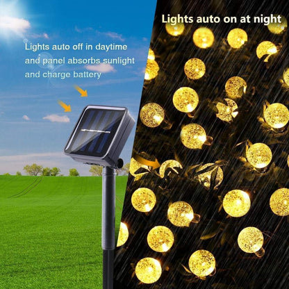 Solar String Lights Outdoor, 16.4ft 20 LED Warm White Globe String Lights with 8 Modes