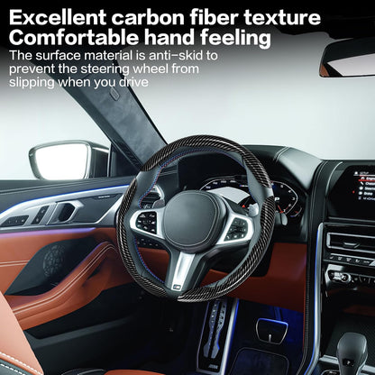 3Pcs Car Non-Slip Steering Wheel Protector, Universal 15 Inch, Carbon Fiber Design