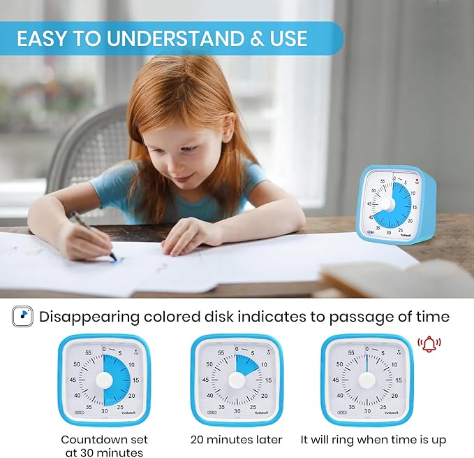 Upgraded Visual Timer with Protective Case 60 Minute Countdown Timer