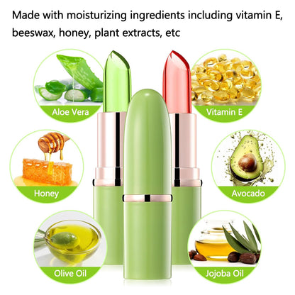 3Pcs 24-Hour Color-Changing Everyday Lip Balm with Lipstick Effect