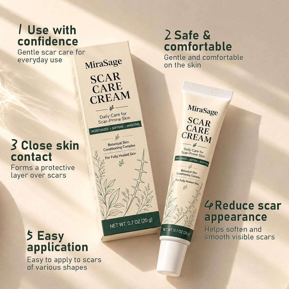 Botanical Scar Care Cream, Daily Care for Scar-Prone Skin