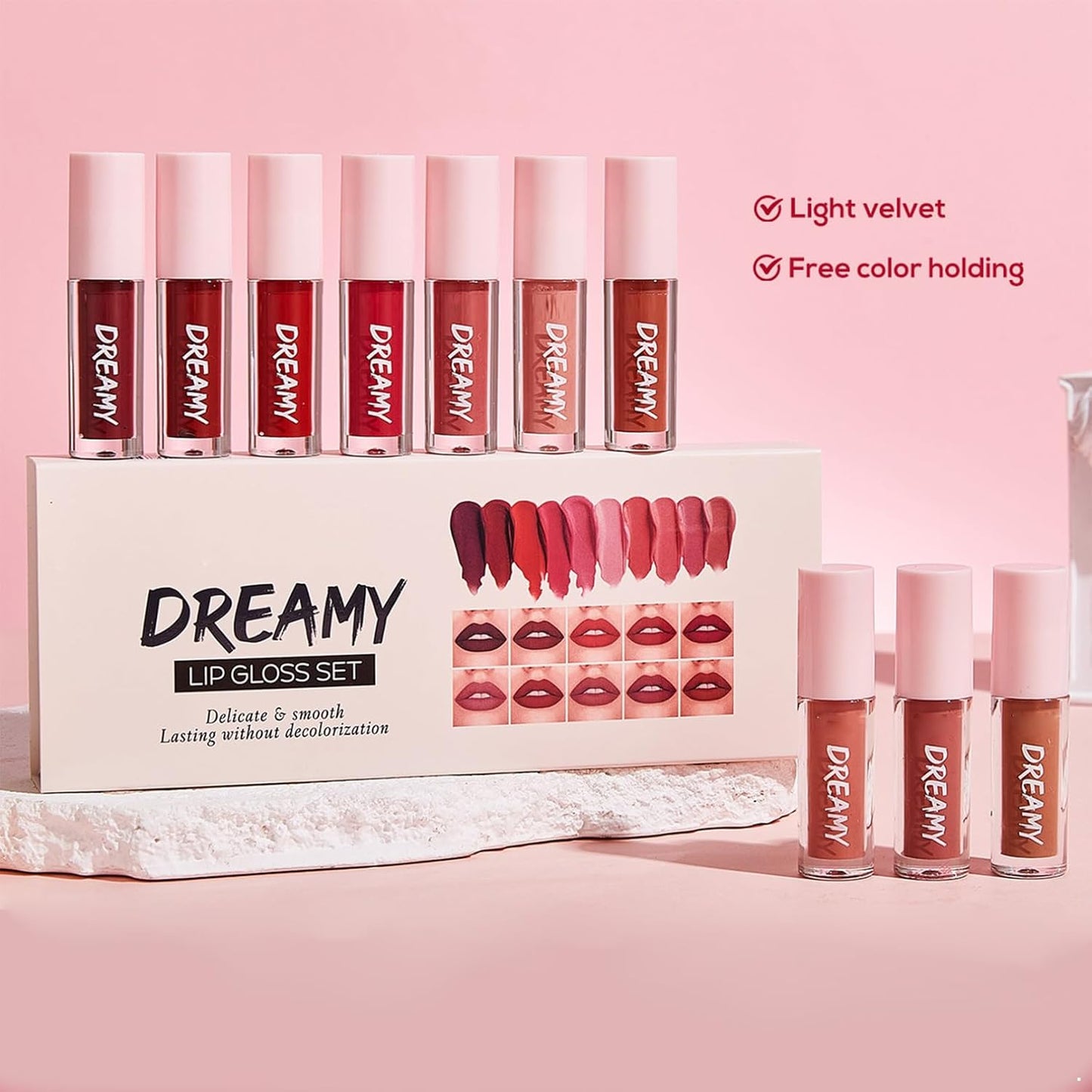 10 Pcs Liquid Matte Matt Lipstick Set,Waterproof Long Lasting Quick-drying