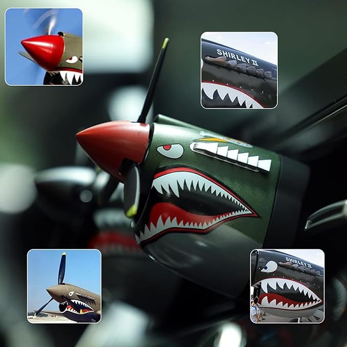 P-40 Fighter Car Air Vent Decoration, P-40 Warhawk Creative Propeller Car Decor Air Freshener 1 Freshener + 1 Refill