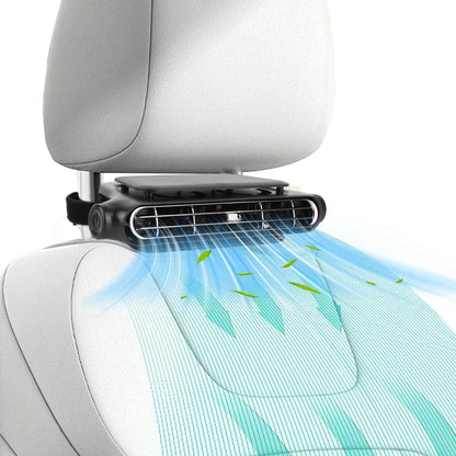 Wireless Car Backseat Fan with 3 Speeds, Portable Ventilation Unit, 3000mAh Rechargeable Battery