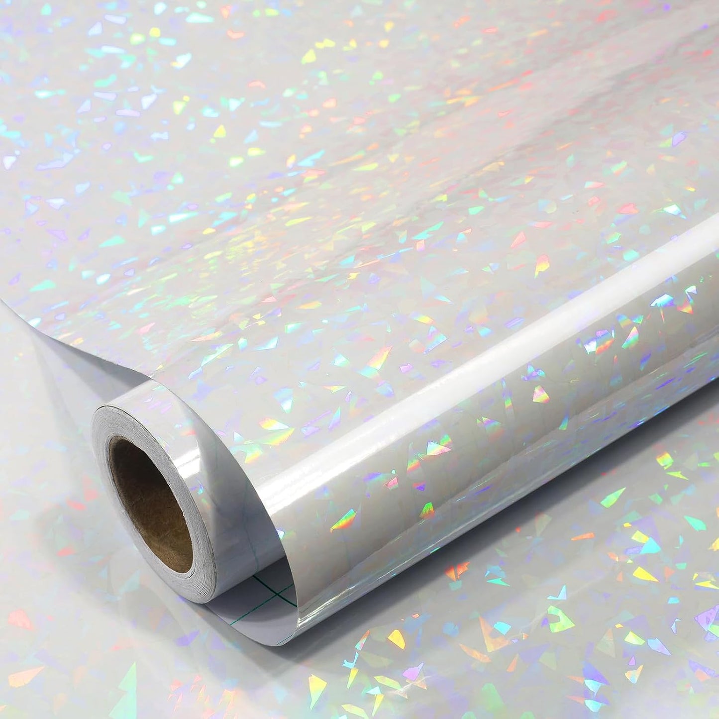 1Roll Iridescent Holographic Sticker Paper Vinyl Roll Self-Adhesive Laminating Sheets Film 11.8inch*10ft