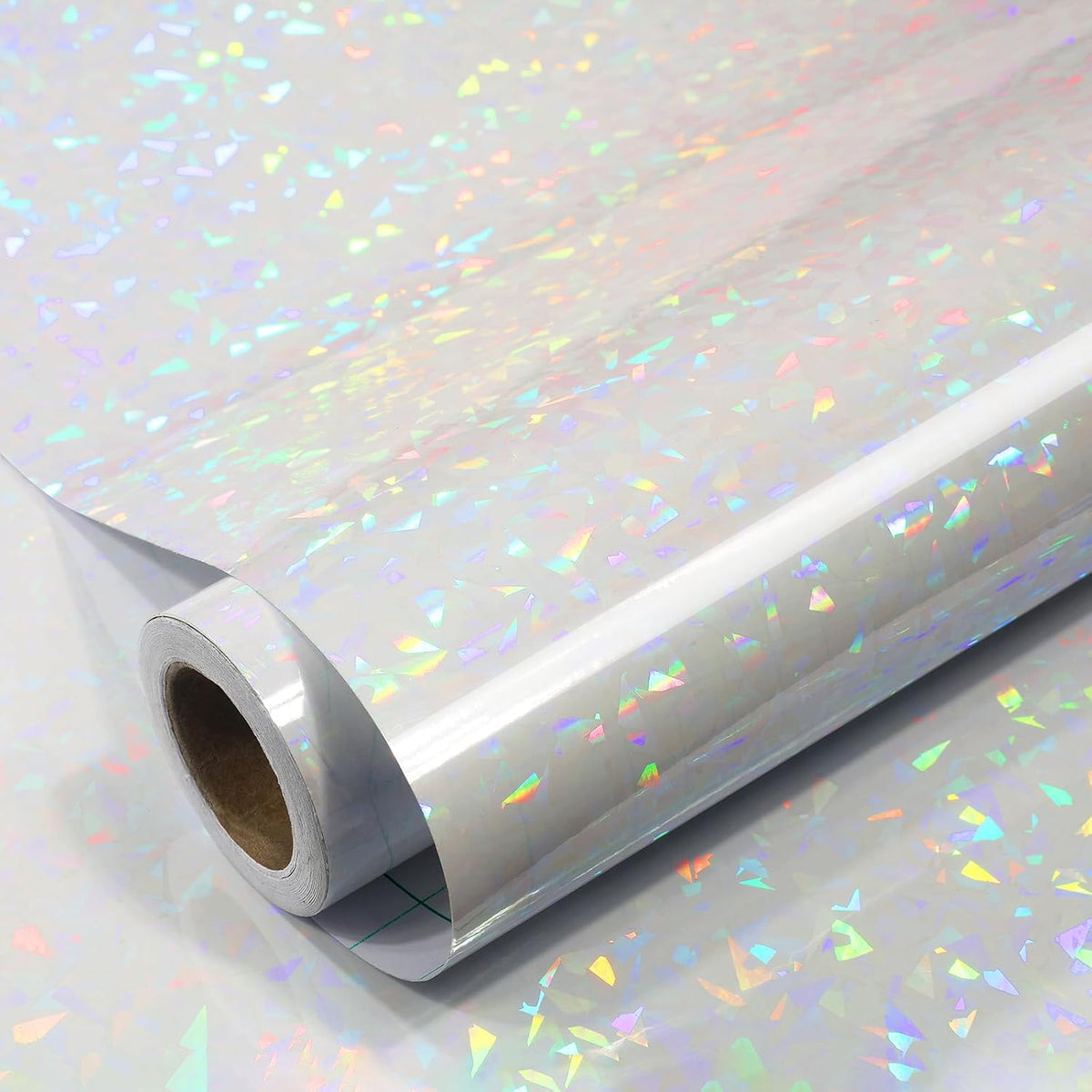 1Roll Iridescent Holographic Sticker Paper Vinyl Roll Self-Adhesive Laminating Sheets Film 11.8inch*10ft
