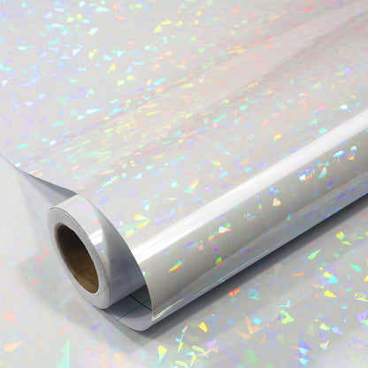 1Roll Iridescent Holographic Sticker Paper Vinyl Roll Self-Adhesive Laminating Sheets Film 11.8inch*10ft