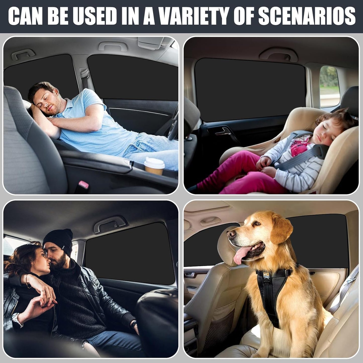 Car Privacy Curtains, Full Blackout Car Window Shades