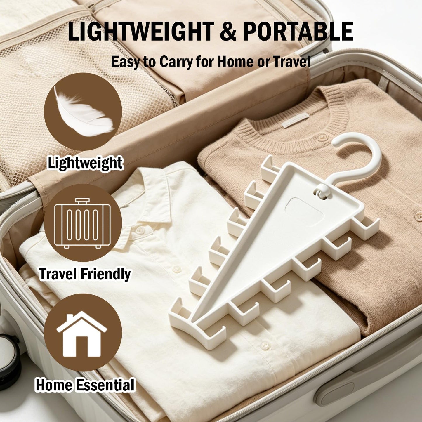  4Pcs V-Shaped Double-Sided Closet Hanger, 12 Hooks Rotating Organizer for Hats Scarves Belts
