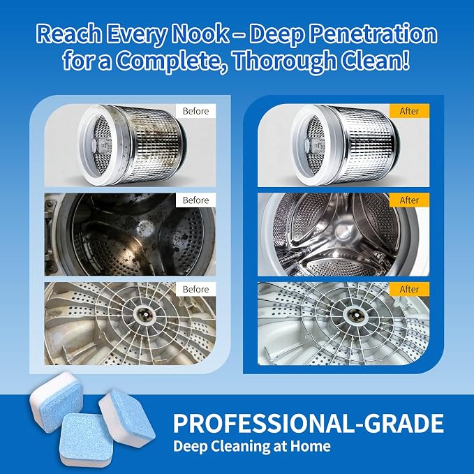 Washing Machine Cleaner Tablets - Deep Cleans & Descaler