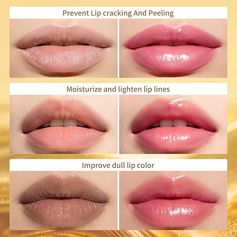 2Pcs Flower Color Changing Lipstick Set Temperature Change Moisturizer,Clear Jelly Lipstick Color Changing