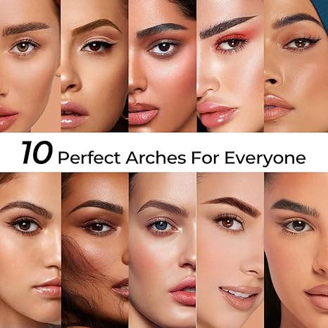 Eyebrow Stamp Kit, Brow Stencil Easy to Use & Natural Looking, Pigmented Long Lasting Eye Brow Cream
