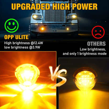 1 Pair Led Watermelon Lights Amber Side Marker Turn Signal Light | High Power Dual Function Two Brightness Mode