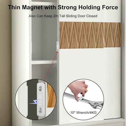 10 Counts Cabinet Magnetic Catch without Punching, Versatile for Cabinets, Drawers & Windows