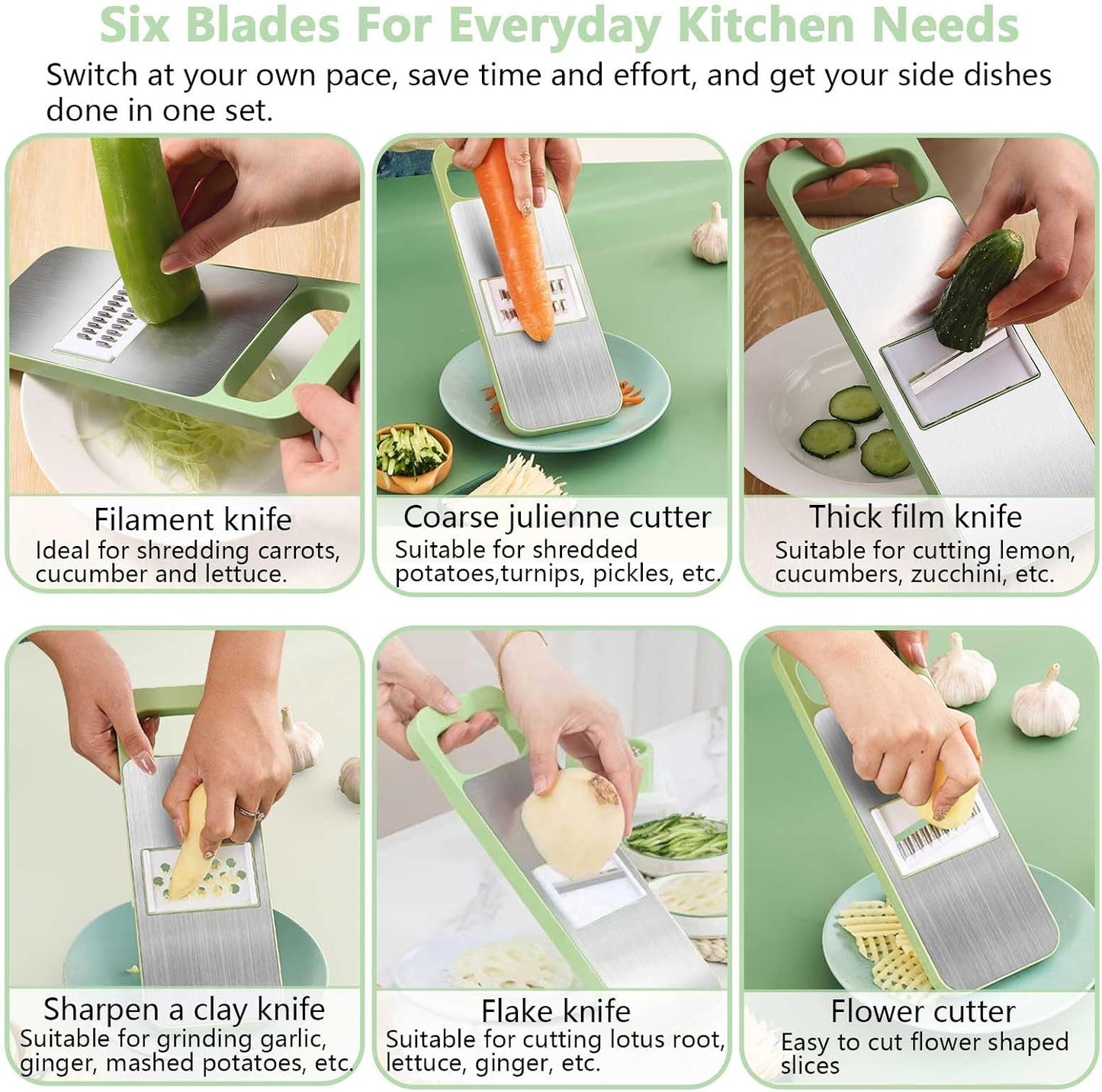 Mandoline Slicer for Kitchen, Multi Purpose Vegetable Slicer with Hand Guard