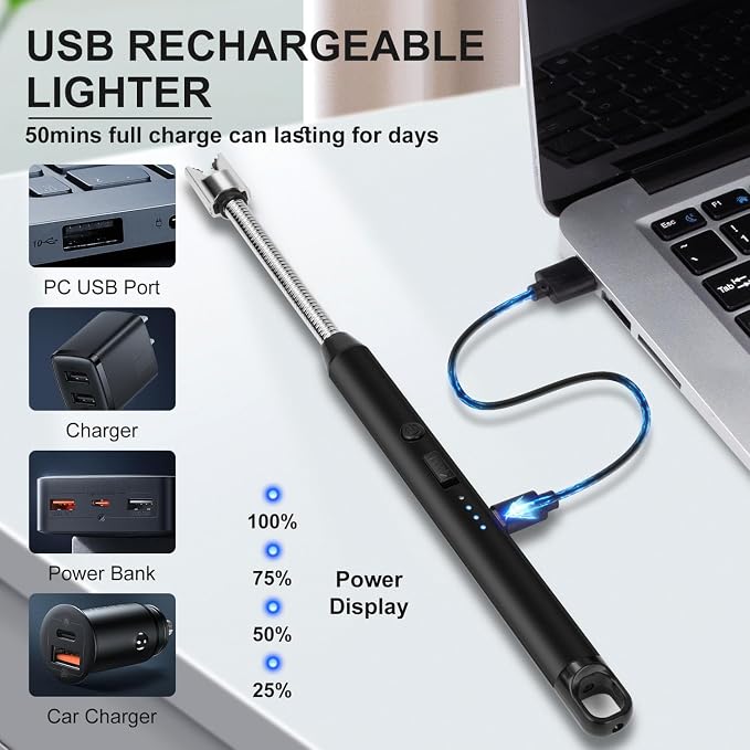 2PCS Lighters Long Stem, 360° Flexible Neck Electric lighters