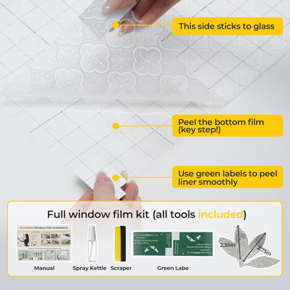 Window Privacy Film Decorative for Front Door