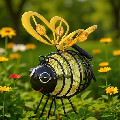 Hanging Solar Bee Light Outdoor Garden Decor Dots Bee Blossom Gifts
