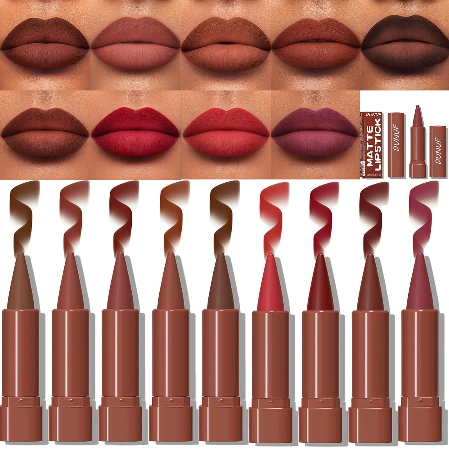 9 Pcs Matte Long-Lasting Waterproof Lip Liner & Lipstick Set