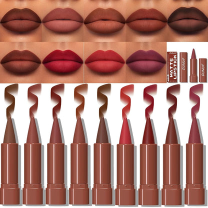 9 Pcs Matte Long-Lasting Waterproof Lip Liner & Lipstick Set