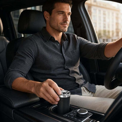 Rotating Car Ashtray With Ceramic Inner Liner, Automotive Ash Holder With Fireproof Core