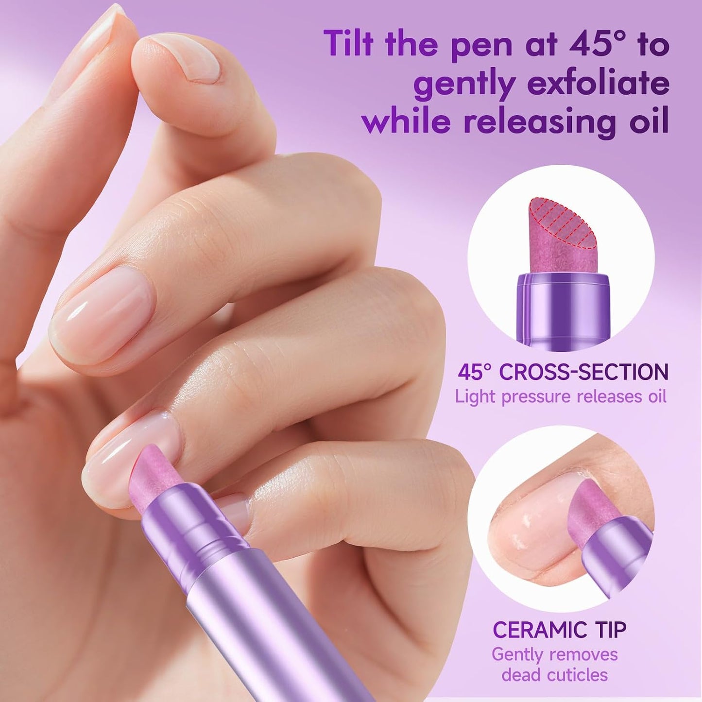 2PCS 3-in-1 Nail Care Pen, Cuticle Oil Cuticle Pusher Nail Oil Pen