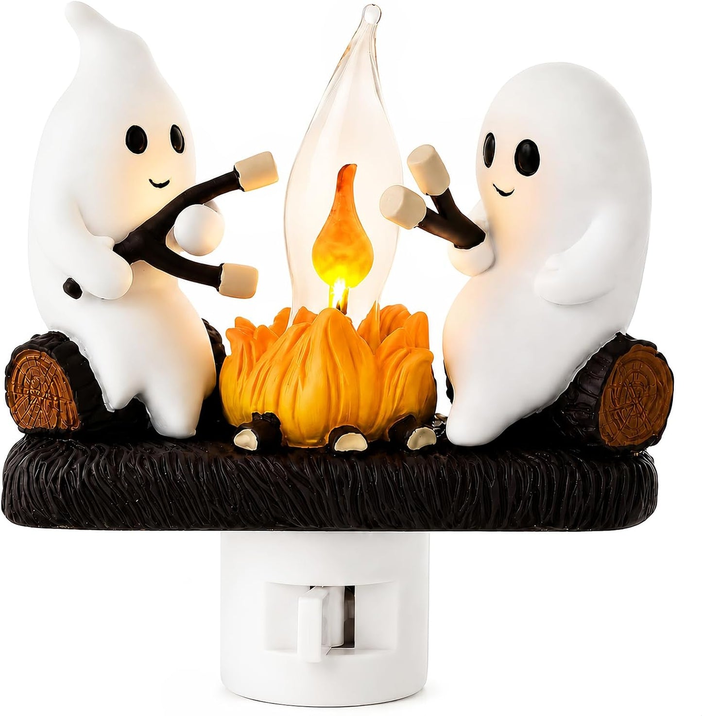 Ghost Campfire Night Light, Plug-in Wall Flickering Flame Nightlight